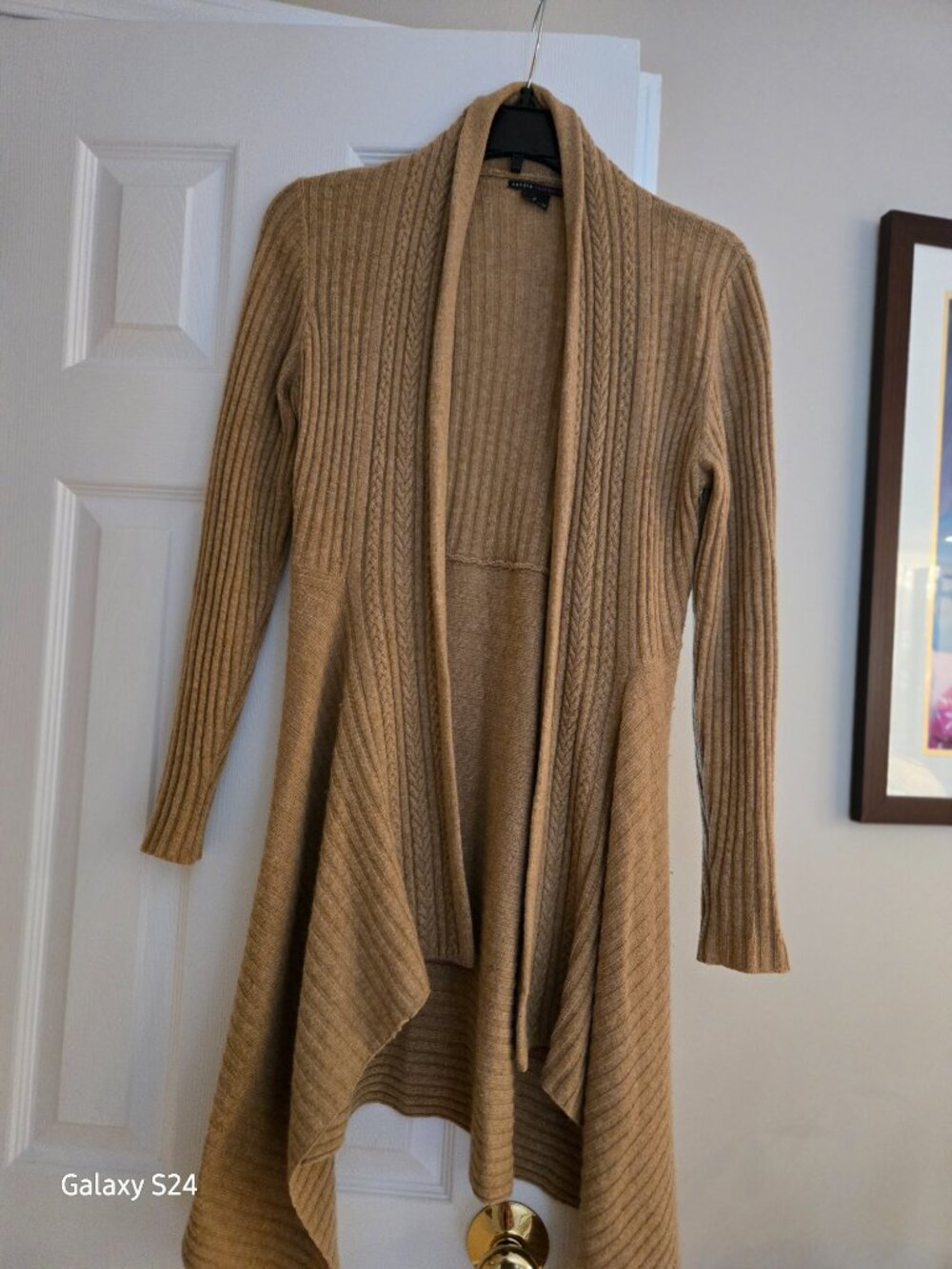 Sandra Cashmere Camel Ribbed Cashmere Sweater Dress Size Small